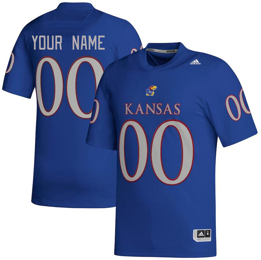 Custom Kansas Jayhawks Name And Number College Football Jerseys Stitched-Royal - Click Image to Close